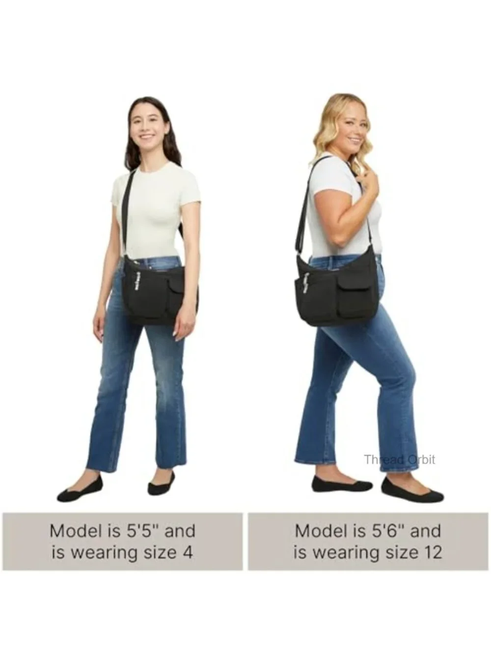 Large Crossbody Hobo Bag Water-Resistant Nylon RFID Wristlet
